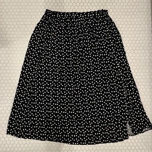 ASOS maternity black and white heart pattern midi skirt